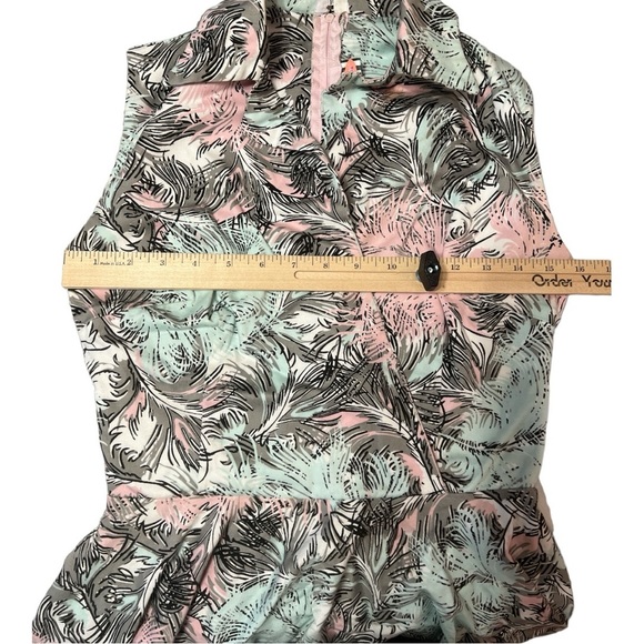 Pinup Couture Pink and Blue Tropical Collared Fit And Flare Dress Size Small CA1 - Picture 4 of 4